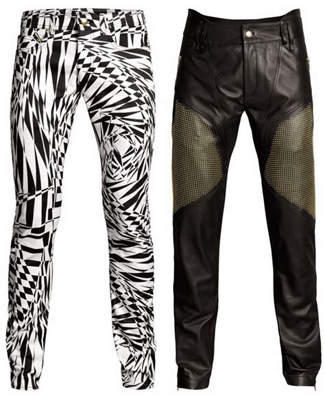 versace silk pants|Versace leather pants men's.